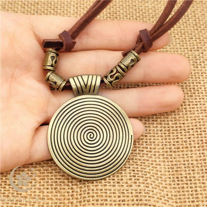 スパイラル ペンダント レディース エスニック 民族 渦巻 ロング