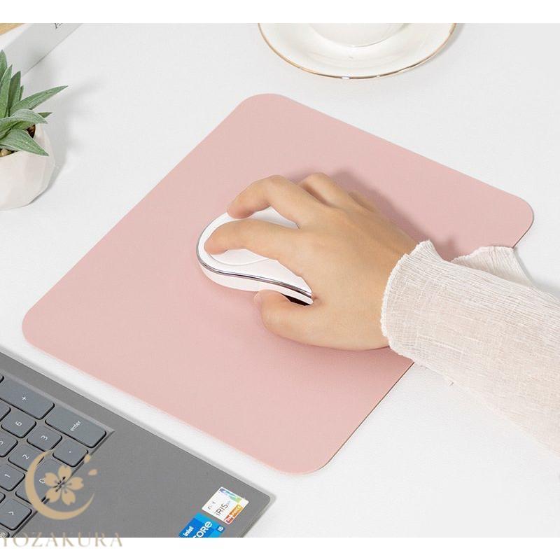 マウスパッド デスクパッド レザー調 両面 21 25cm 24 30cm 長方形