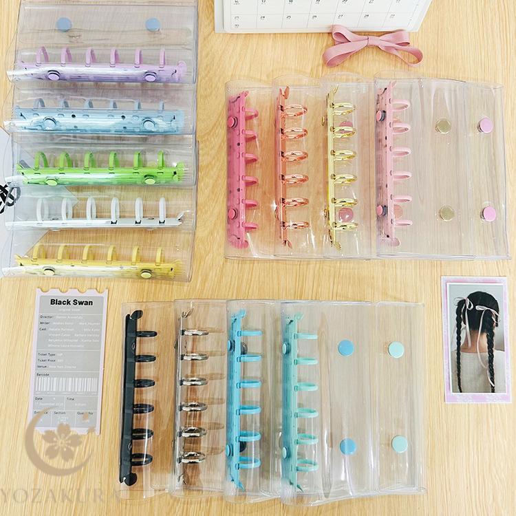 バインダー ミニ A7 6穴 ミニバインダー 文房具 クリア 透明 リング