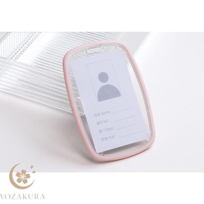 IDカードホルダー IDカードケース 両面 クリア 透明 アクリル製 縦型