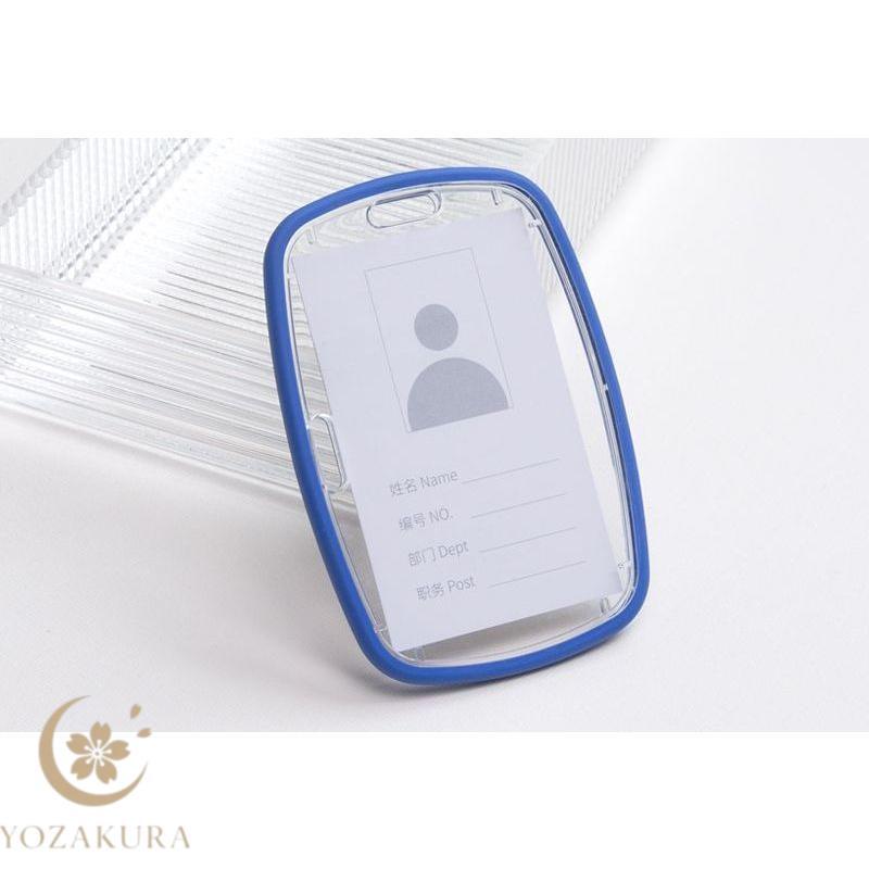 IDカードホルダー IDカードケース 両面 クリア 透明 アクリル製 縦型