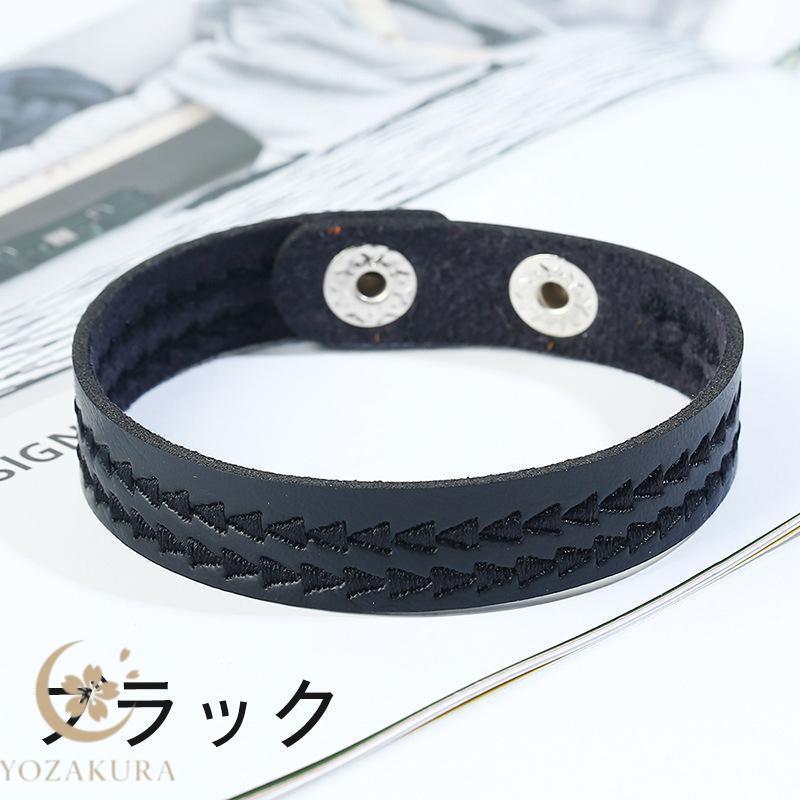 ブレスレット メンズ 男性 アクセサリー レザー調 フェイクレザー
