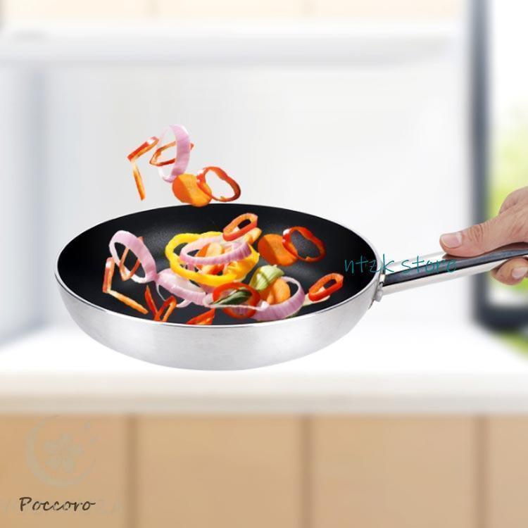 アルミ フライパン ステンレスハンドル 18cm 20cm 22cm 24cm IH対応
