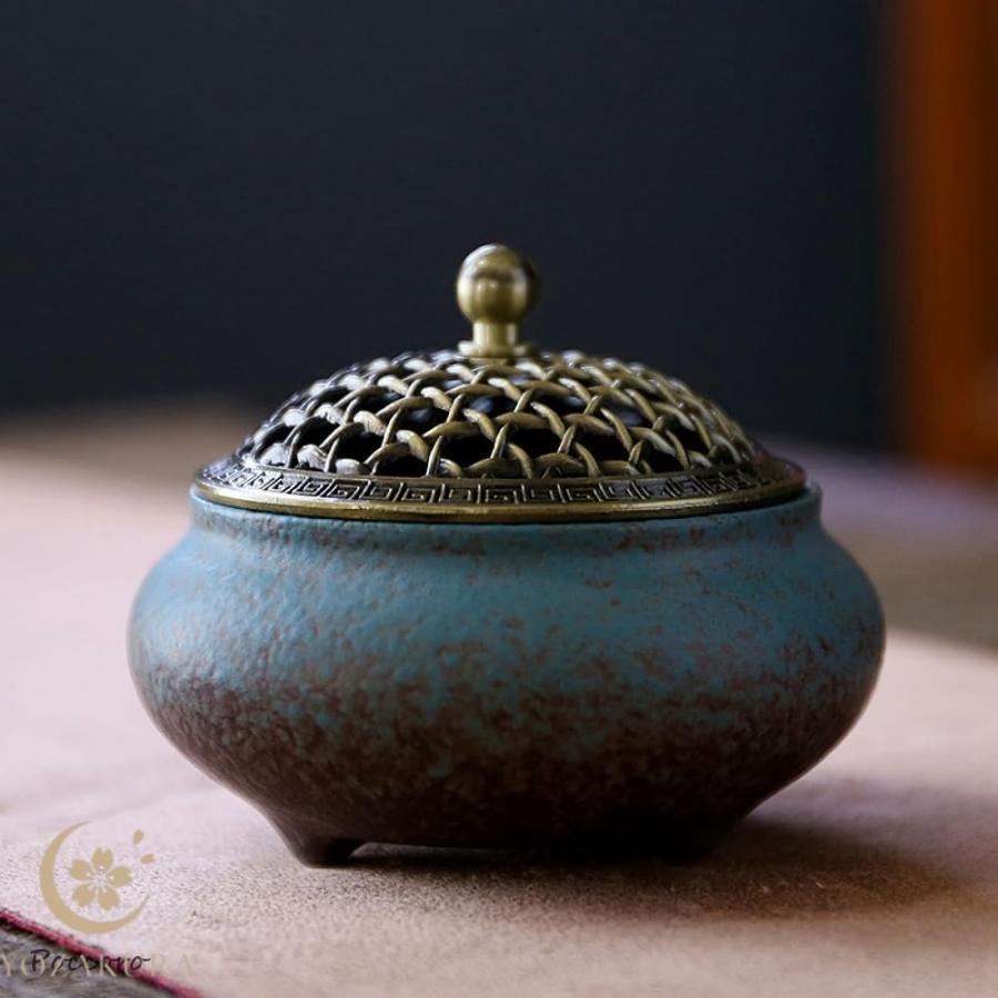 お香立て 線香立て 線香 お香 立て 香炉 和風 陶器製 蓋付き おしゃれ