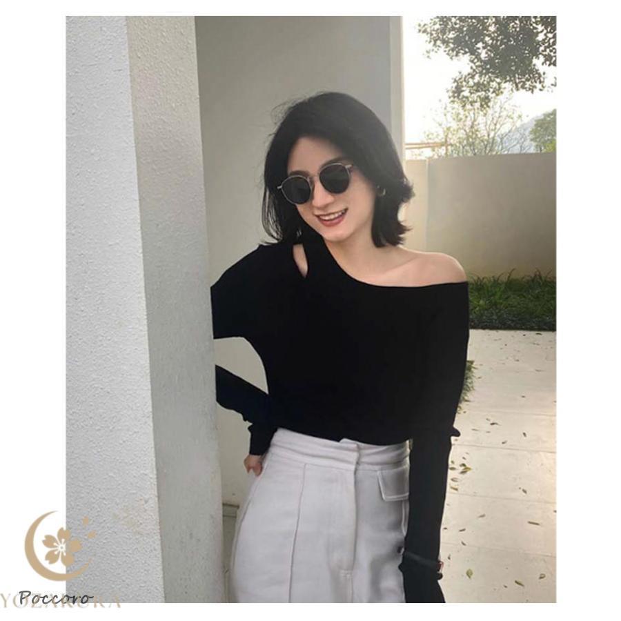 ワンショルダー ニット トップス レディース オフショル オフ