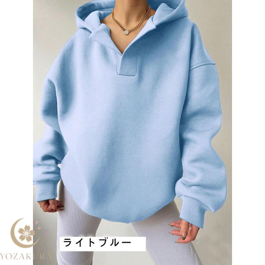 パーカー カラバリ豊富 オーバーサイズ 体型カバー フード付き