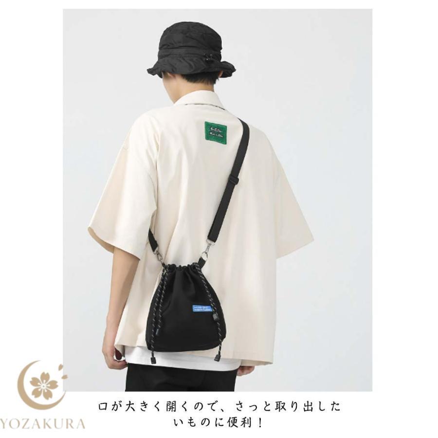斜めがけ ポシェット ミニバック ナイロン レディース 巾着 ポーチ