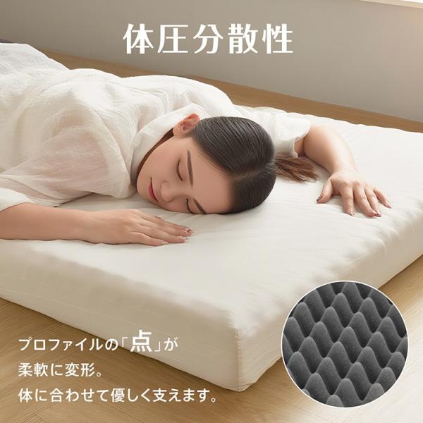 高反発マットレス 折りたたみ 三つ折り 厚さ10cm 170N 体圧分散 洗える