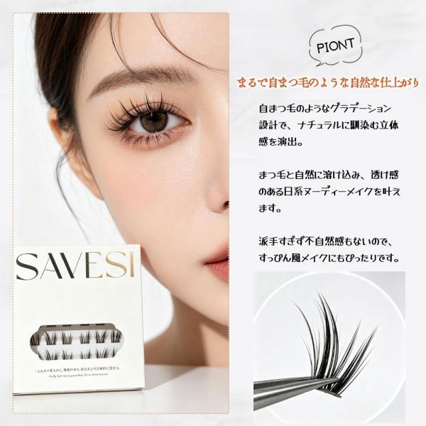 つけまつげ 部分つけまつげ 36束入り 12-16mm ナチュラル のり不要