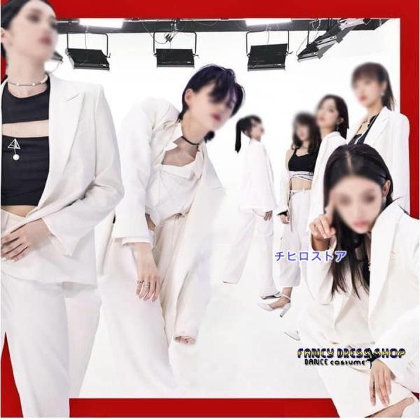 レディース kpop ダンス 衣装 白 ホワイト スーツセット 韓国