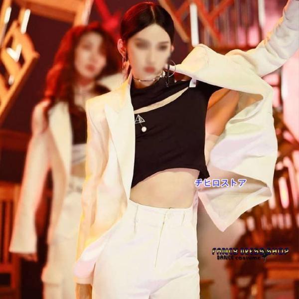 レディース kpop ダンス 衣装 白 ホワイト スーツセット 韓国