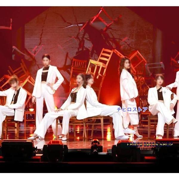 レディース kpop ダンス 衣装 白 ホワイト スーツセット 韓国