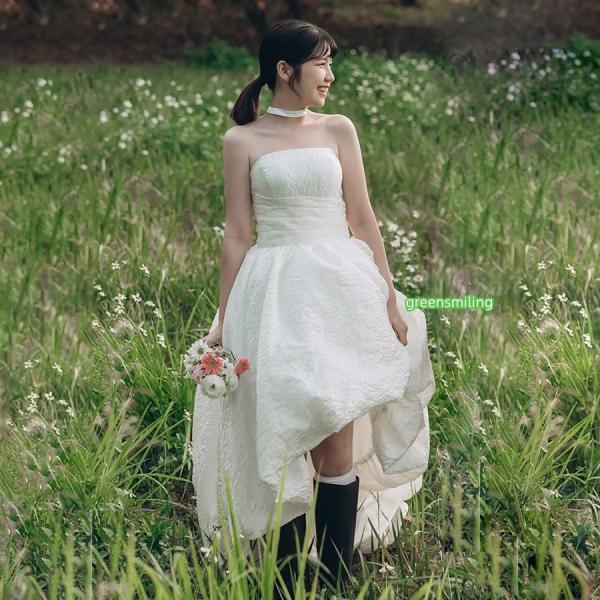 ウェディングドレス ミニ ショート丈 ミニドレス バルーン 二次会 結婚