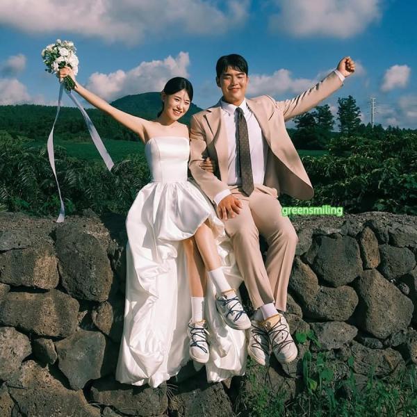 ウェディングドレス ミニ ショート丈 ミニドレス バルーン 二次会 結婚式 前撮り 発表会 花嫁 ウエディングドレス サテン ビスチェ フィッシュテールドレス_4