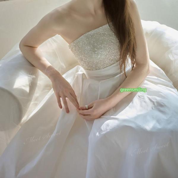 ウェディングドレス オフショルダー 2way ベアトップ Aラインドレス ロング 二次会 結婚式 披露宴 前撮り 発表会 花嫁 ウエディングドレス 花嫁ドレス_9