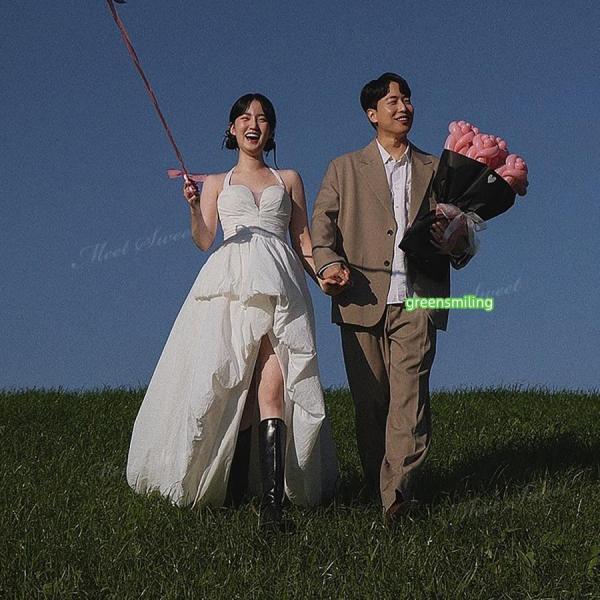 ウェディングドレス バルーンドレス 脚見せ ボリューム ノースリーブ Aライン ロング 二次会 結婚式 披露宴 前撮り 発表会 花嫁 ウエディングドレス 花嫁ドレス_3