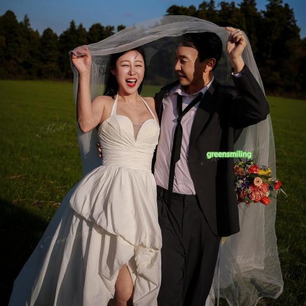 ウェディングドレス バルーンドレス 脚見せ ボリューム ノースリーブ Aライン ロング 二次会 結婚式 披露宴 前撮り 発表会 花嫁 ウエディングドレス 花嫁ドレス_6
