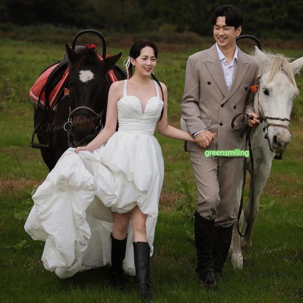 ウェディングドレス バルーンドレス 脚見せ ボリューム ノースリーブ Aライン ロング 二次会 結婚式 披露宴 前撮り 発表会 花嫁 ウエディングドレス 花嫁ドレス_7