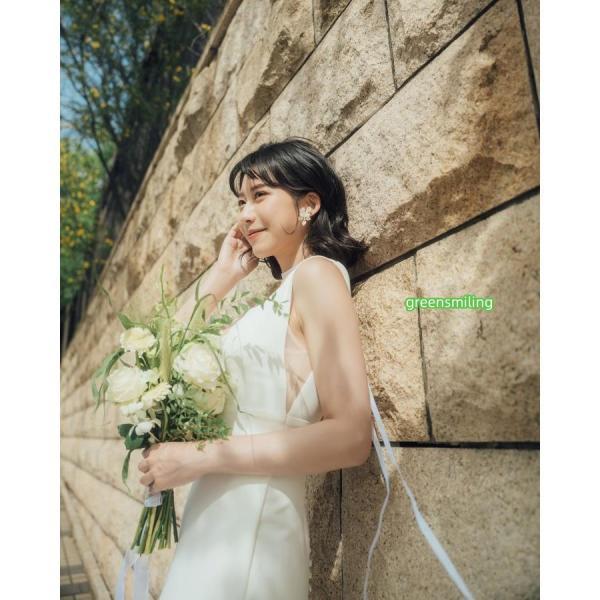 ウェディングドレス ノースリーブ マーメイド サテン ハネムーン ロング 二次会 結婚式 披露宴 前撮り 後撮り 発表会 花嫁 ウエディングドレス エレガントの画像