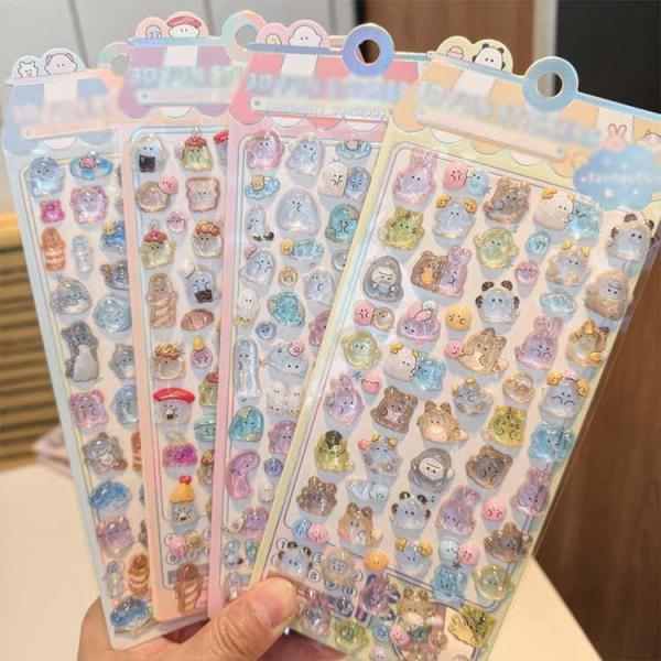 泡ステッカー ステッカー 可愛い 子供 ぷっくりシール 3D立体 シール