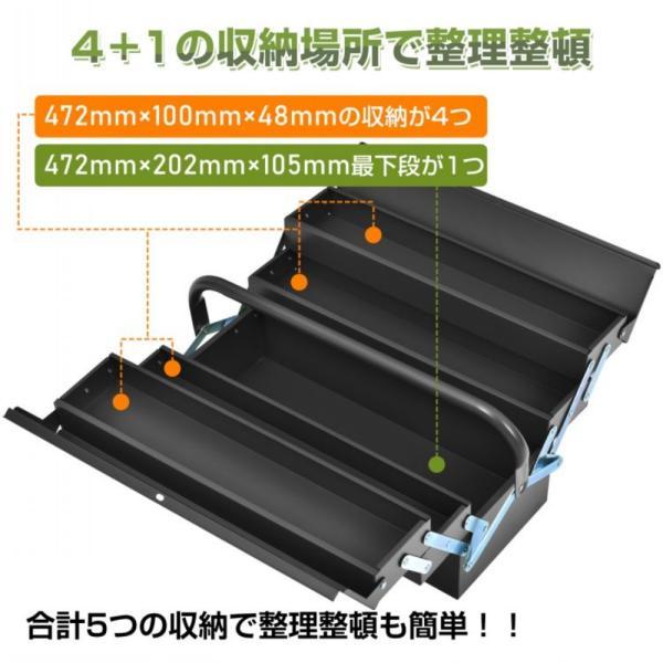 ツールボックス 工具箱 工具ボックス 3段 両開き式 ハンドル付き