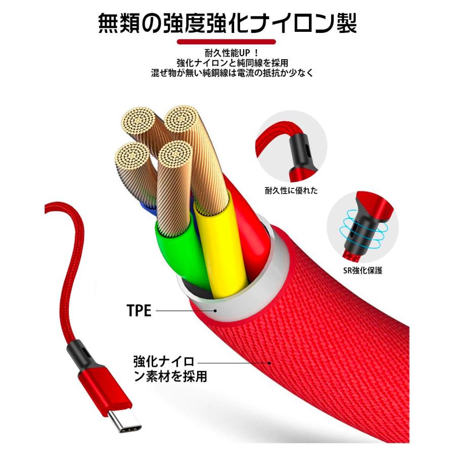 国内即発送充電ケーブル 3in1充電ケーブル 急速充電 モバイルバッテリー 充電器 Type-C Micro 断線防止 iOS USB ナイロン コード 高耐久 3台同時充電 同時充電可能 スマホ、タブレット充電器 充電ケーブル 3in1充電ケーブル モバイルバッテリー 充電器 3台同時充電 iOS コード 急速充電 2.4A Type-C Micro USB ナイロン 断線防止 高耐久 同時充電可能 PD充電 充電