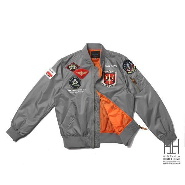 MA-1 ミリタリージャケット メンズ ワッペン アメカジ ブルゾン 撥水