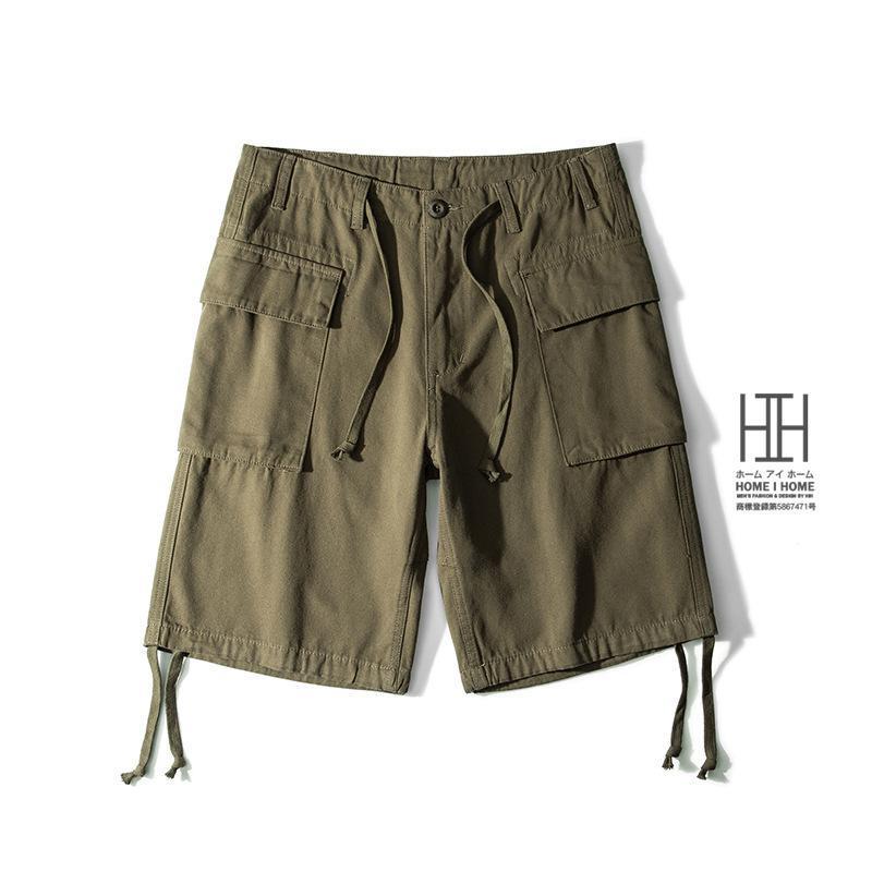 ショートカーゴパンツ メンズ ハーフパンツ 大容量ポケット 綿100