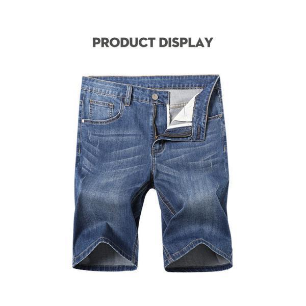 ハーフ丈 デニムパンツ ショートパンツ メンズ ヒゲ加工 ストレッチ