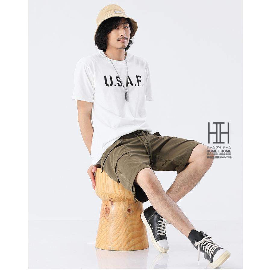 ショートカーゴパンツ メンズ ハーフパンツ 大容量ポケット 綿100