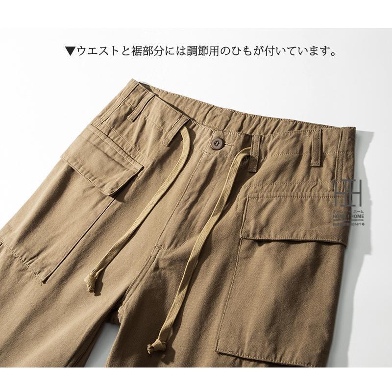 ショートカーゴパンツ メンズ ハーフパンツ 大容量ポケット 綿100
