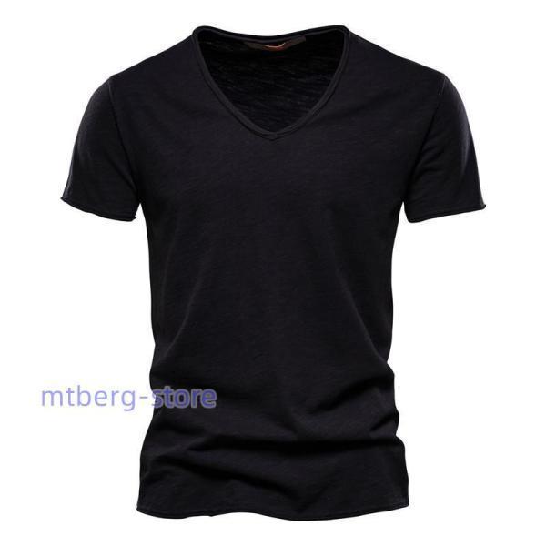 vネックtシャツ 無地 メンズ半袖Tシャツ やわらかVネック 透けない 白
