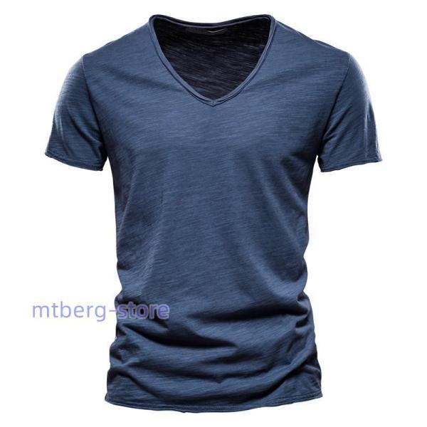 vネックtシャツ 無地 メンズ半袖Tシャツ やわらかVネック 透けない 白