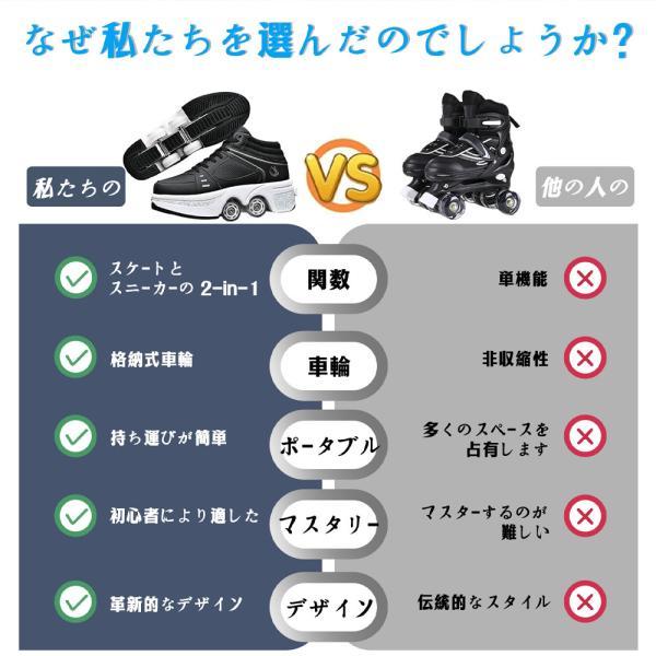 ローラースケート スケートシューズ ローラーシューズ 多機能 2-in-1 4