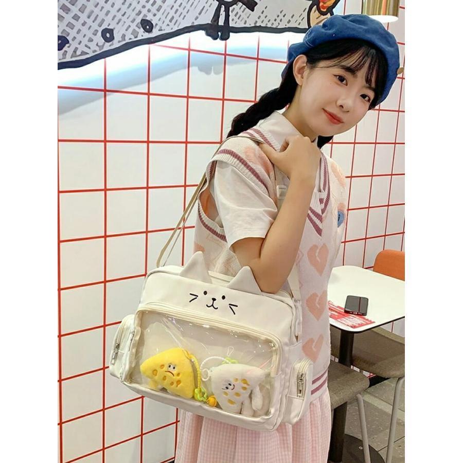 痛バッグ ショルダーバッグ 猫 ねこ 透明 痛バ 推し活バッグ ネコ 猫型