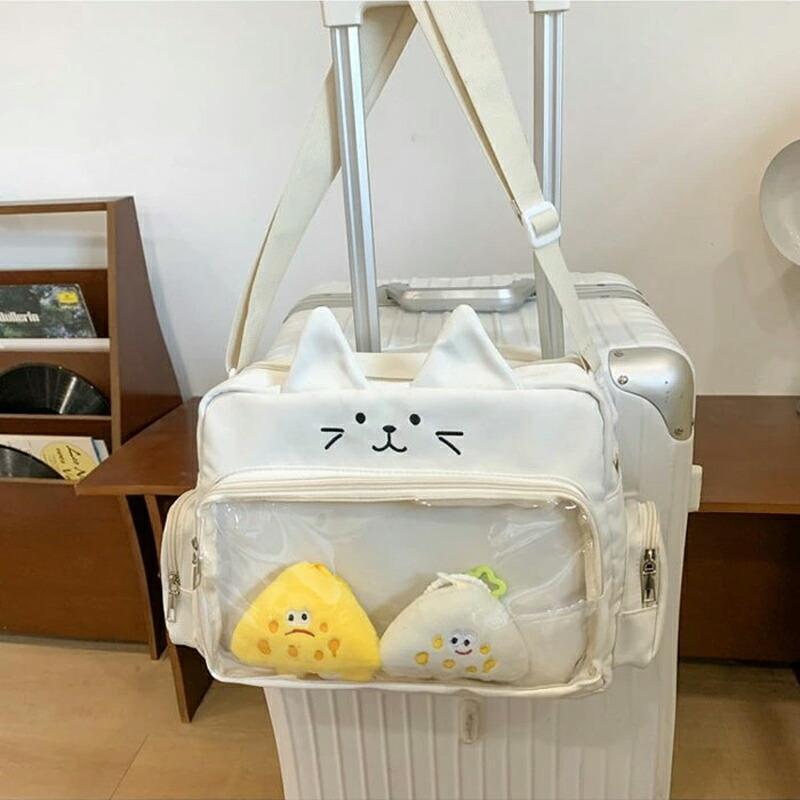 痛バッグ ショルダーバッグ 猫 ねこ 透明 痛バ 推し活バッグ ネコ 猫型