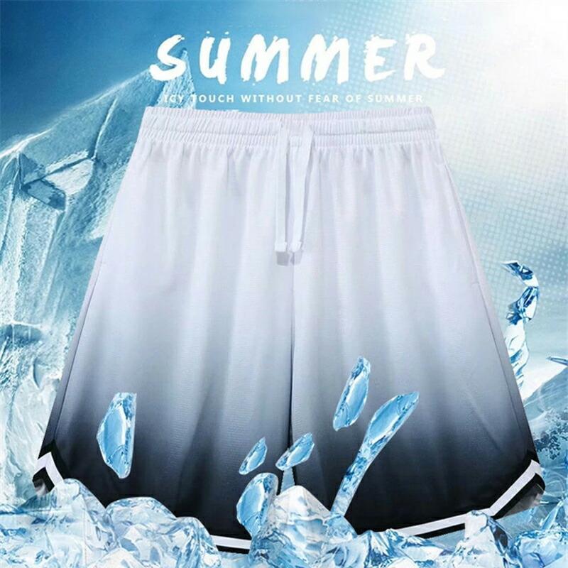 バスケパンツ メンズ ショートパンツ 膝上 グラデーション 軽量 接触冷
