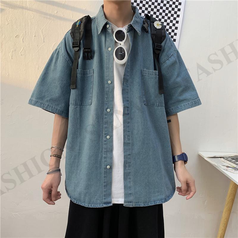 デニムシャツ メンズ デニム シャツ 半袖 ジャケット アウター Gジャン