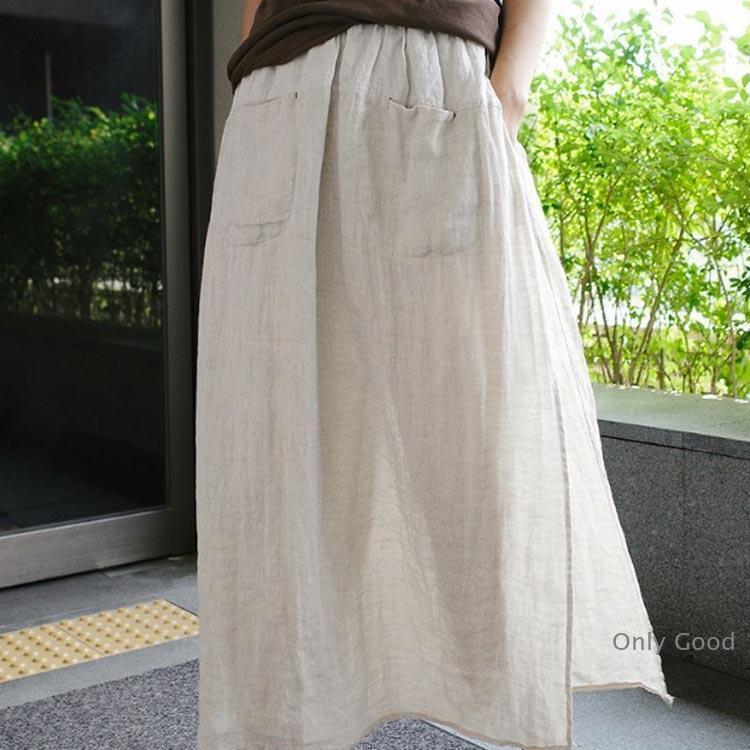 ゴリ麻のキロットスカート 綿 麻 キュロットスカート パンツ スカート レディース スカーチョ