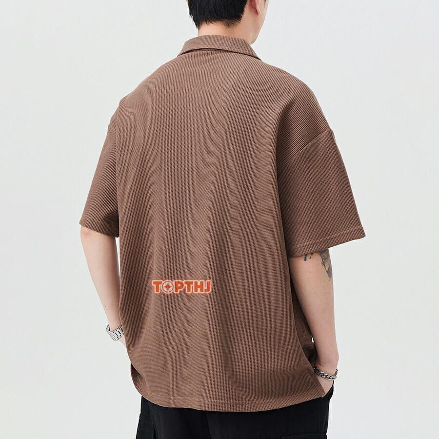 ポロシャツ メンズ Tシャツ ハーフジップ 半袖 春 夏 秋 メンズ