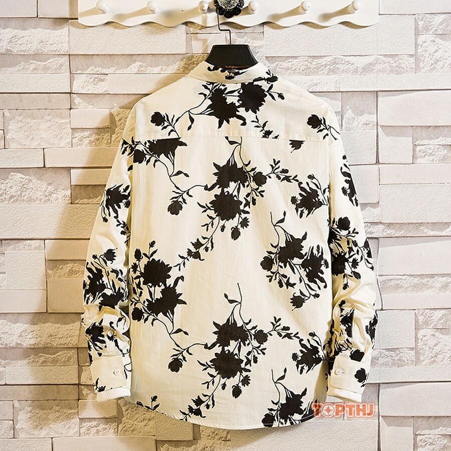 花柄シャツ メンズ 綿 長袖シャツ M-7XL アロハシャツ おしゃれ
