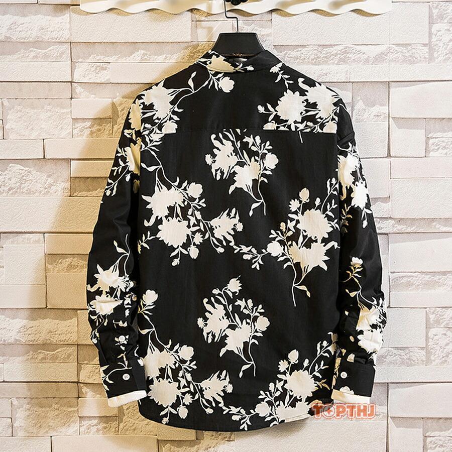 花柄シャツ メンズ 綿 長袖シャツ M-7XL アロハシャツ おしゃれ