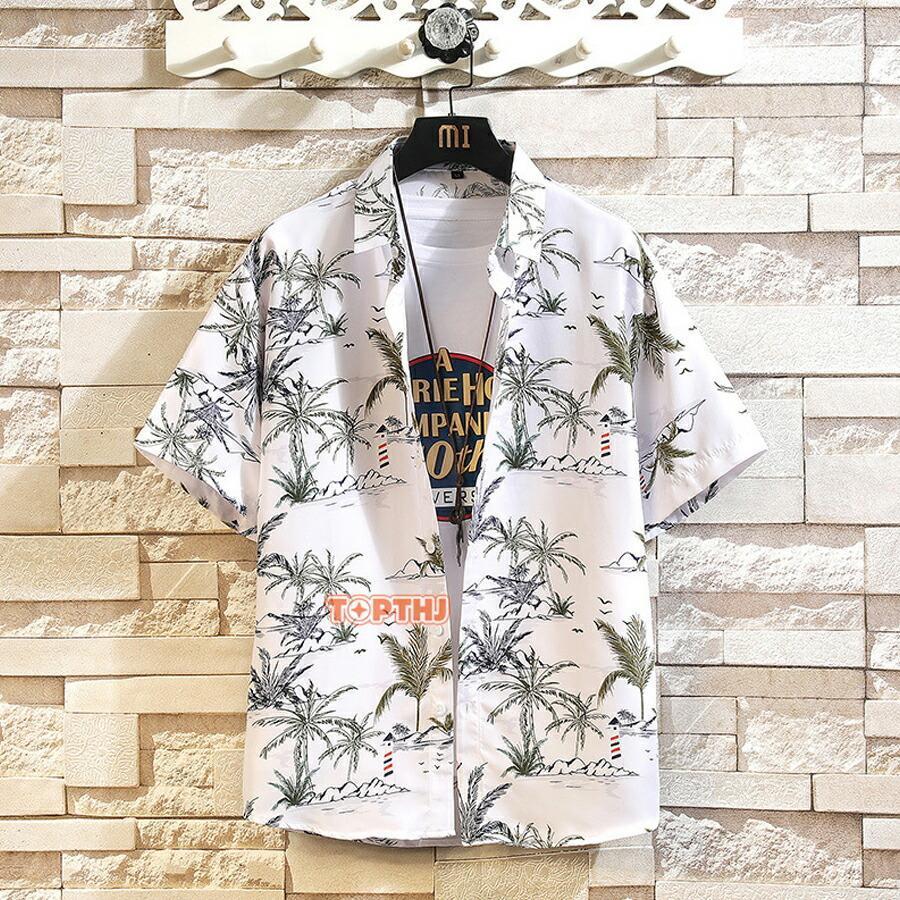 花柄シャツ メンズ 半袖 シャツ カジュアルシャツ アロハシャツ 薄手