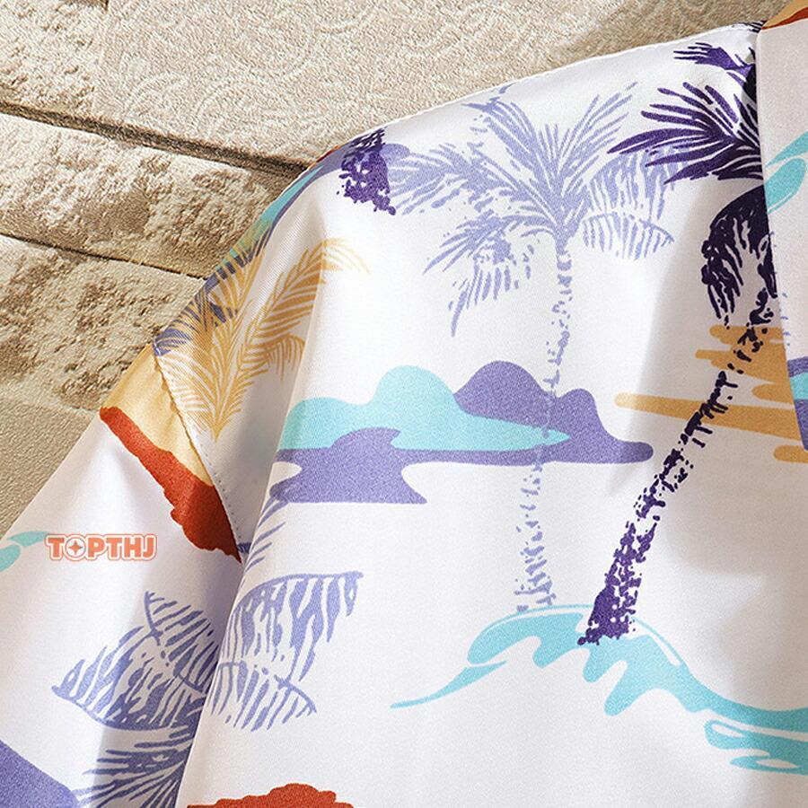 花柄シャツ メンズ 半袖 シャツ カジュアルシャツ アロハシャツ 薄手
