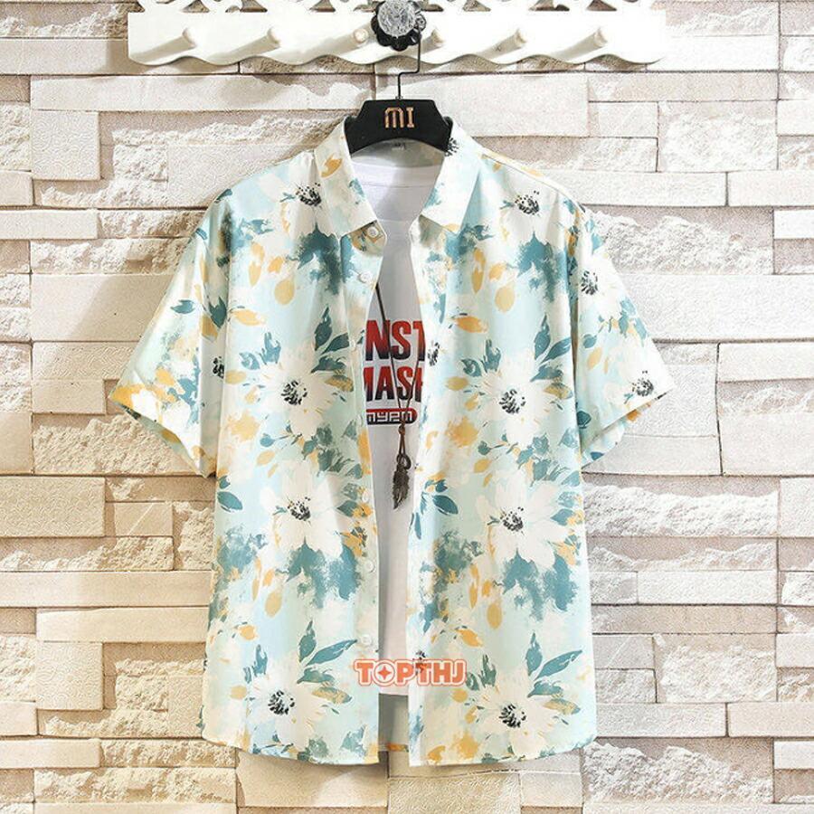 花柄シャツ メンズ 半袖 アロハシャツ 薄手 半袖夏 総柄 シャツ