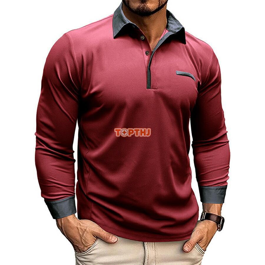 無地ポロシャツ メンズ ビジネス 長袖 ポロシャツ ゴルフウェア Polo