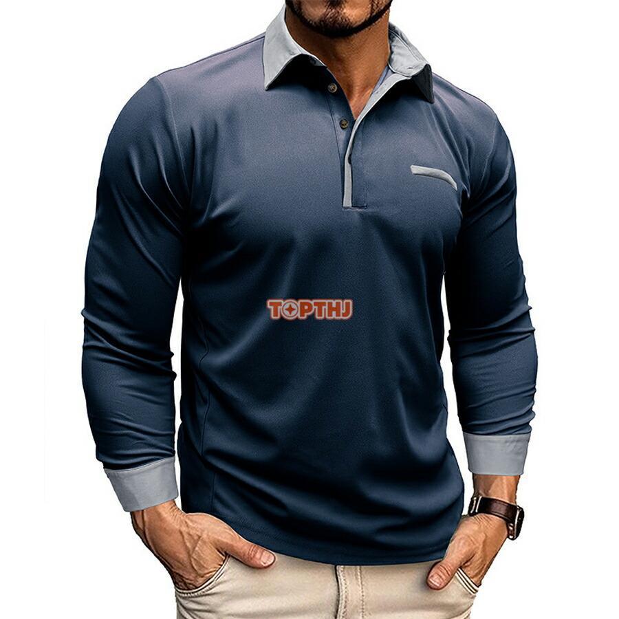 無地ポロシャツ メンズ ビジネス 長袖 ポロシャツ ゴルフウェア Polo