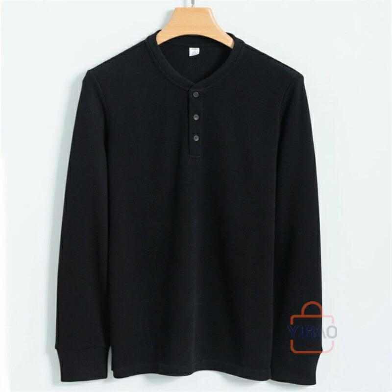 ヘンリーネックtシャツ メンズ 長袖 ヘンリーネック Tシャツ 上質ロンT