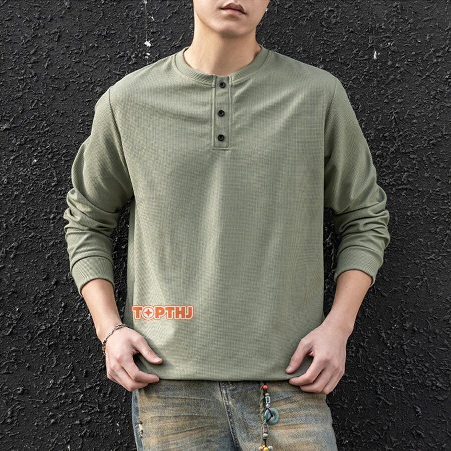 メンズ ロングtシャツ ワッフル Tシャツ ロンt カットソー トップス