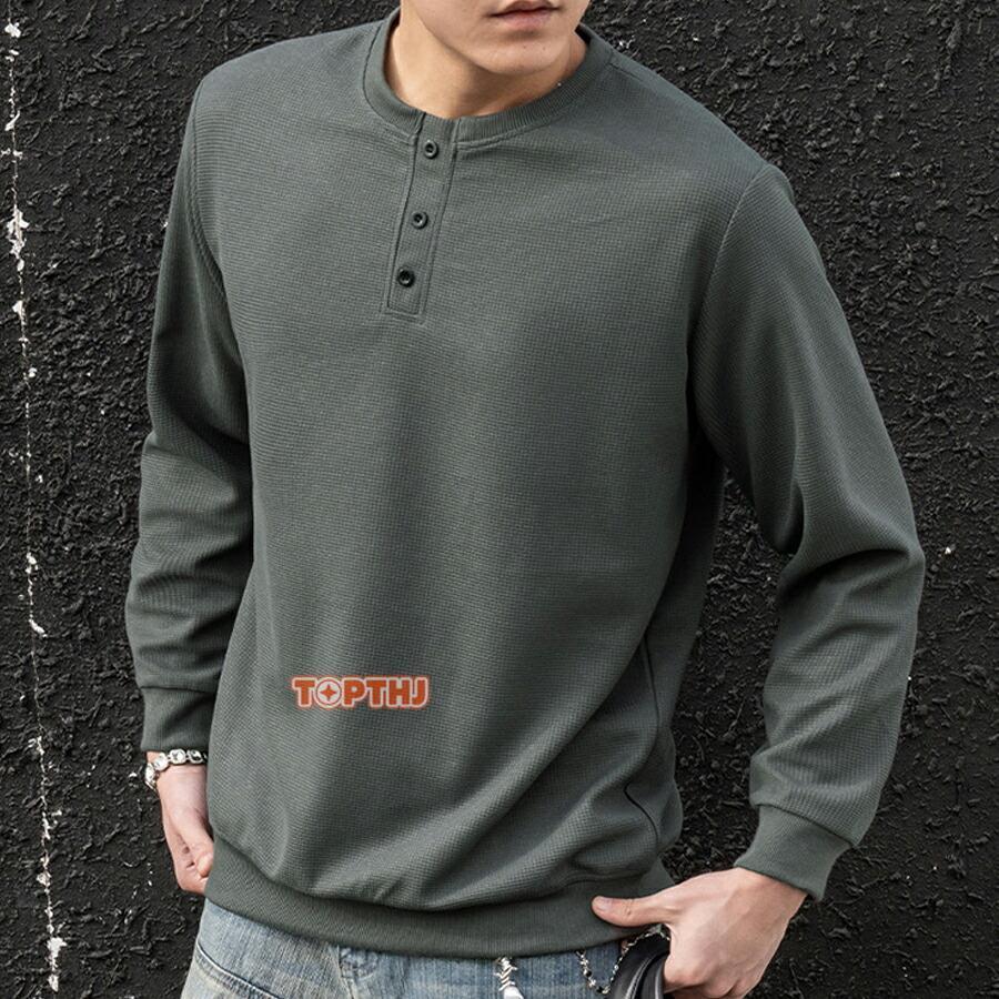 メンズ ロングtシャツ ワッフル Tシャツ ロンt カットソー トップス